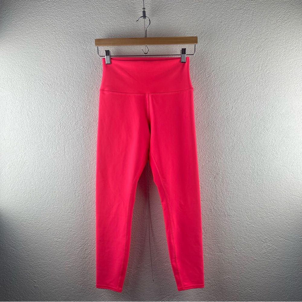 ALO Yoga l M Bright Coral Pink High Rise Taper Leg 7/8 Length Activewear Legging